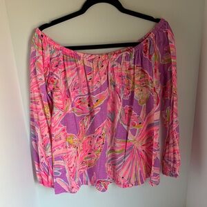 Lily Pulitzer Colorful Off-Shoulder Blouse